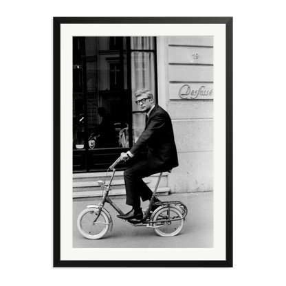 Michael Caine on His Bike Framed Print