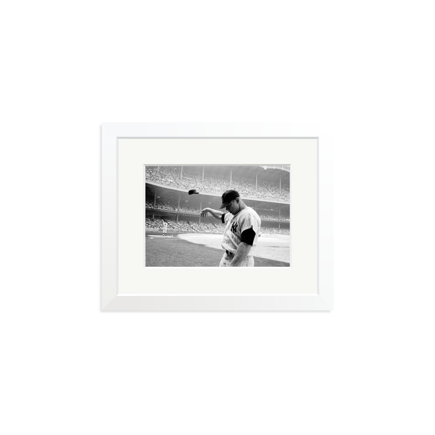 Mickey Mantle Helmet Fling Framed Print