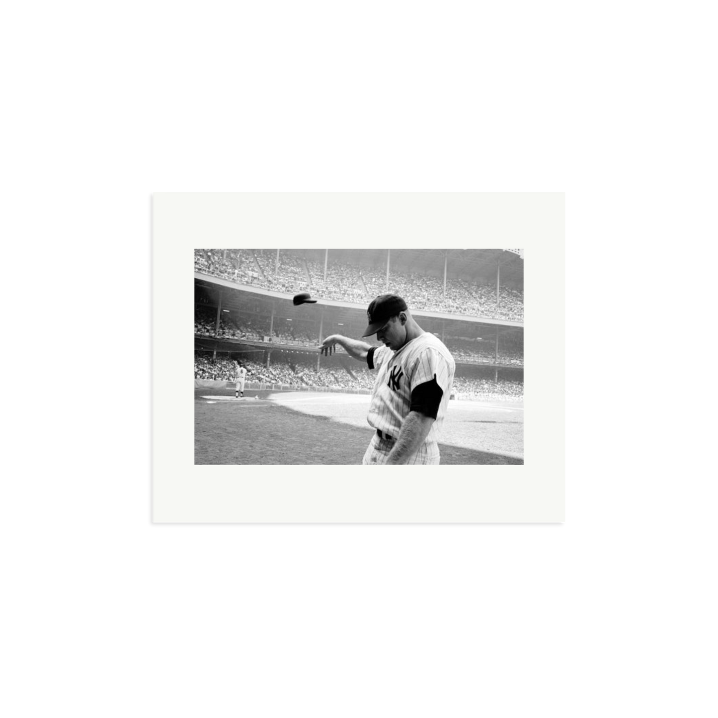 Mickey Mantle Helmet Fling Framed Print