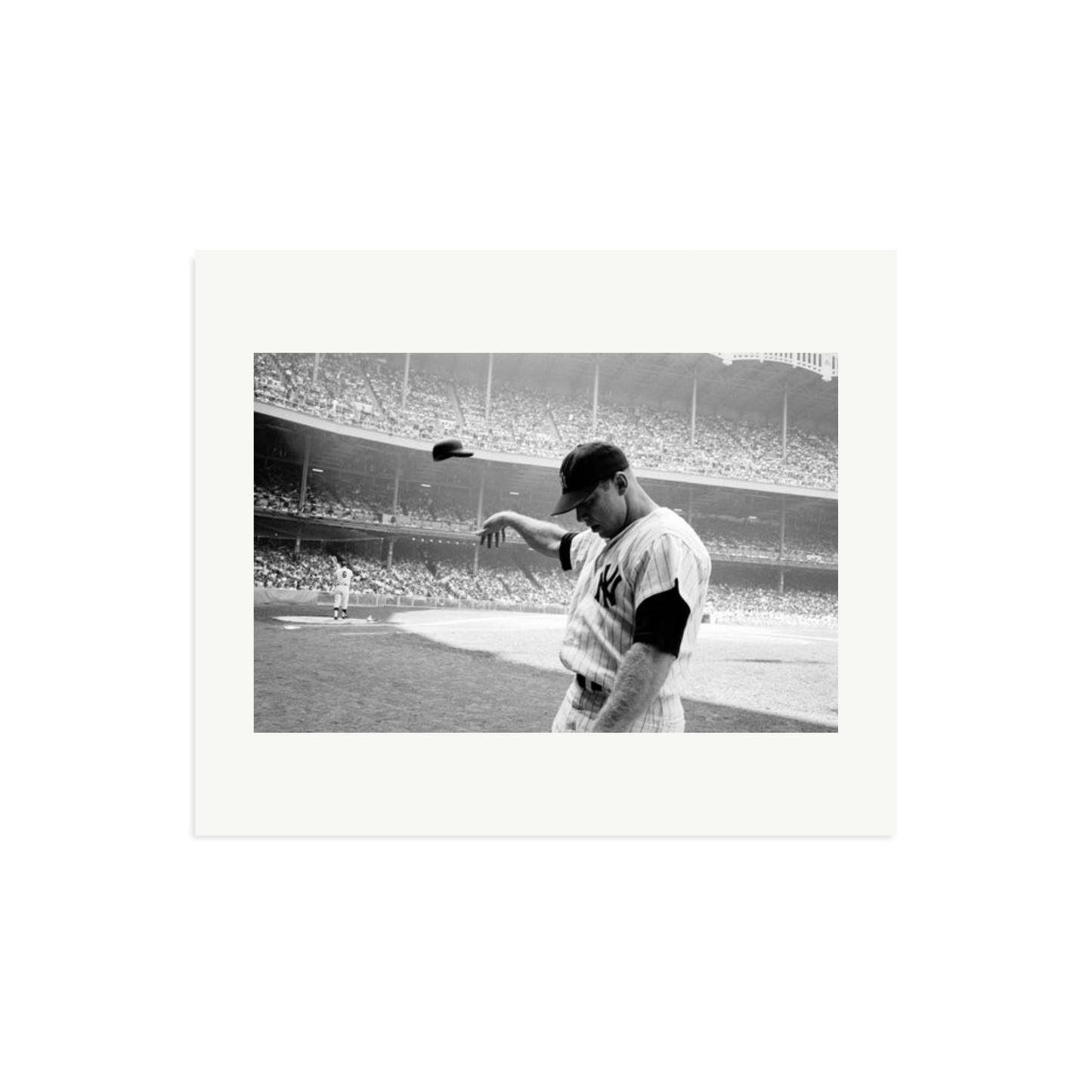 Mickey Mantle Helmet Fling Framed Print