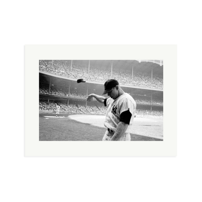Mickey Mantle Helmet Fling Framed Print