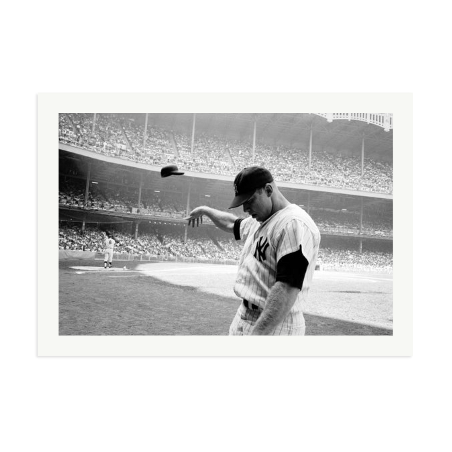 Mickey Mantle Helmet Fling Framed Print