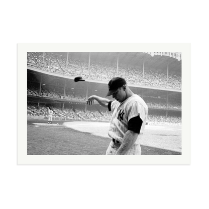 Mickey Mantle Helmet Fling Framed Print