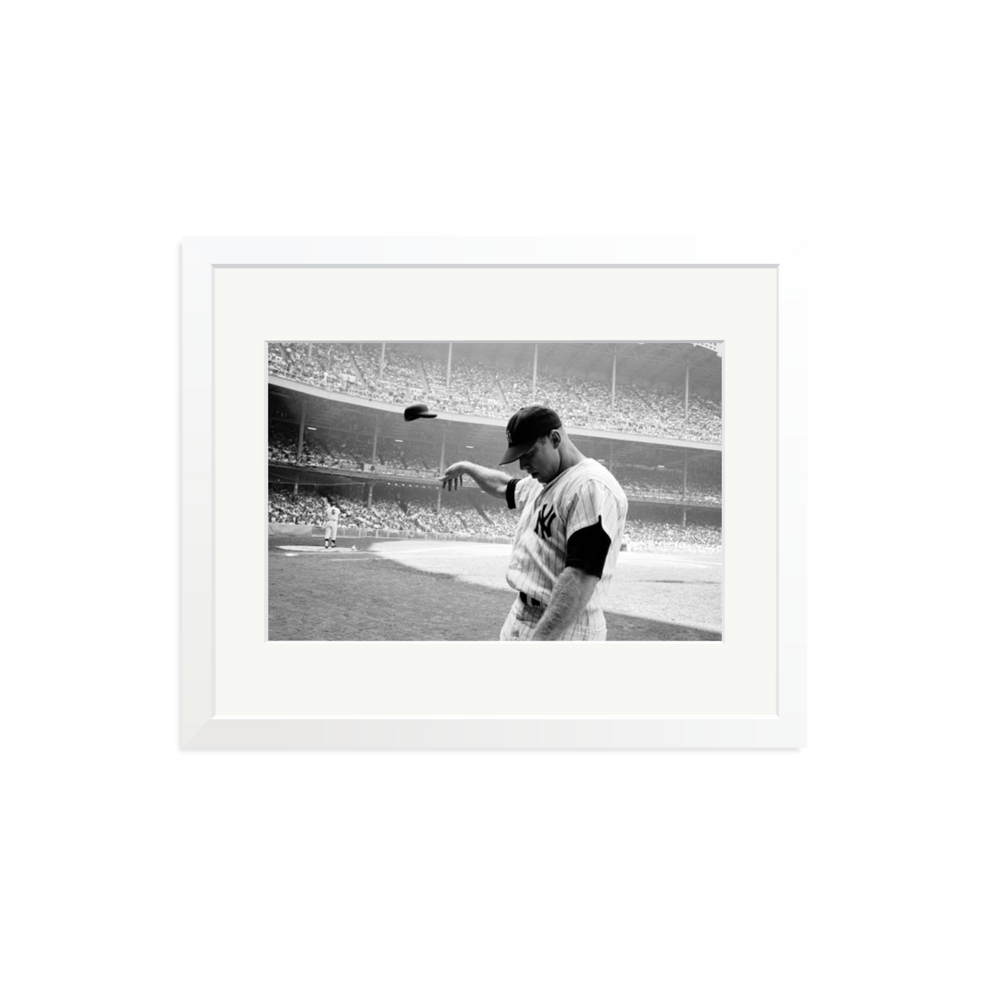 Mickey Mantle Helmet Fling Framed Print