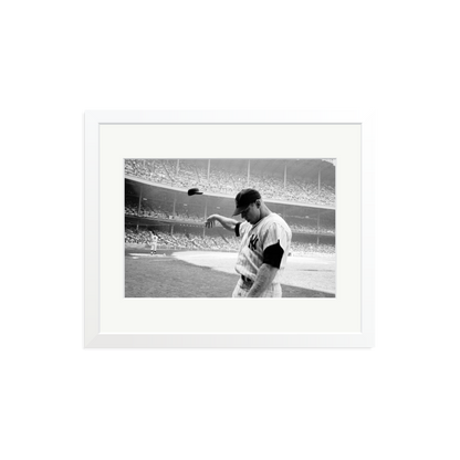 Mickey Mantle Helmet Fling Framed Print