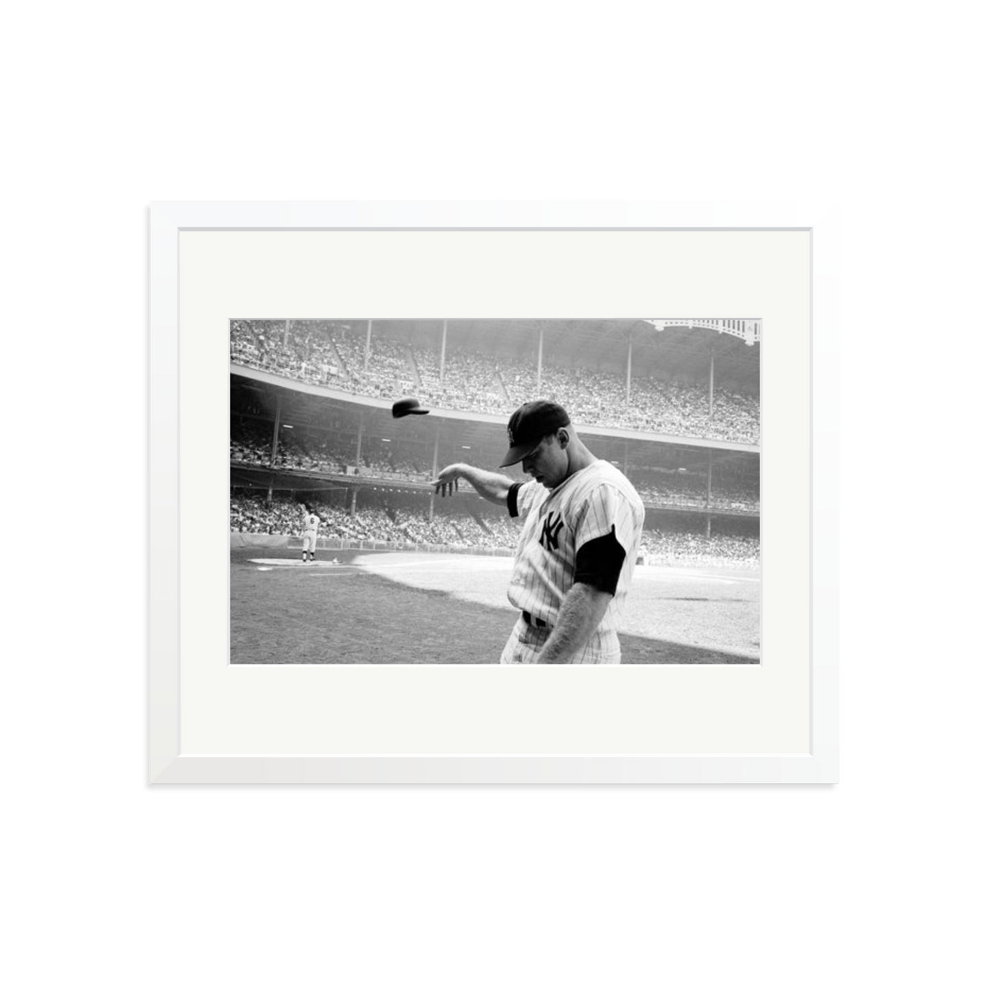 Mickey Mantle Helmet Fling Framed Print