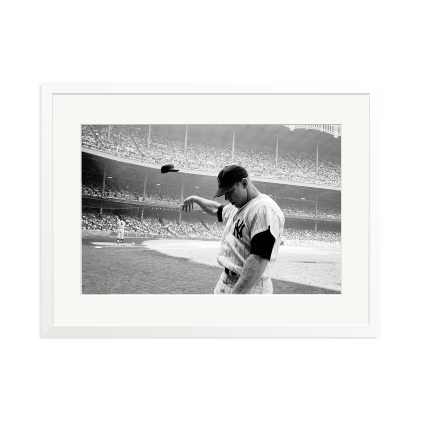 Mickey Mantle Helmet Fling Framed Print