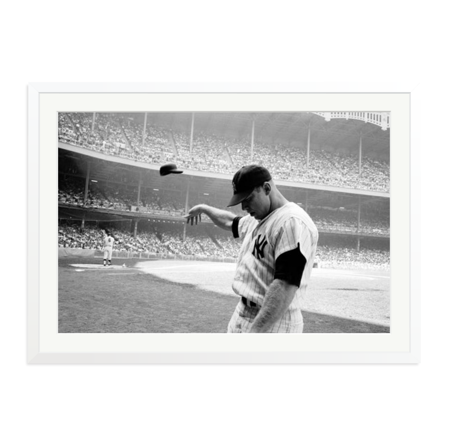 Mickey Mantle Helmet Fling Framed Print