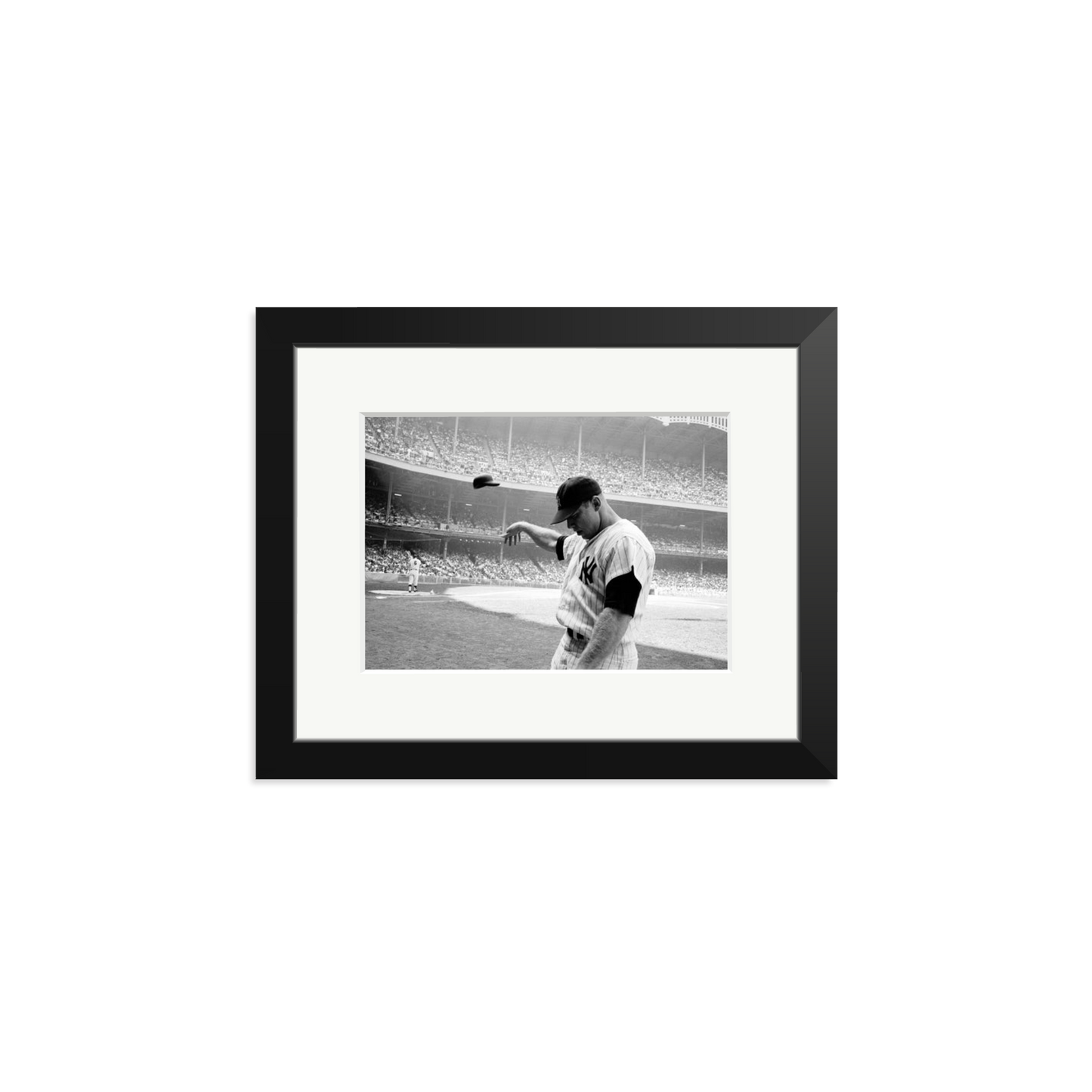 Mickey Mantle Helmet Fling Framed Print