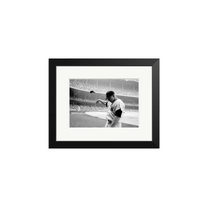 Mickey Mantle Helmet Fling Framed Print
