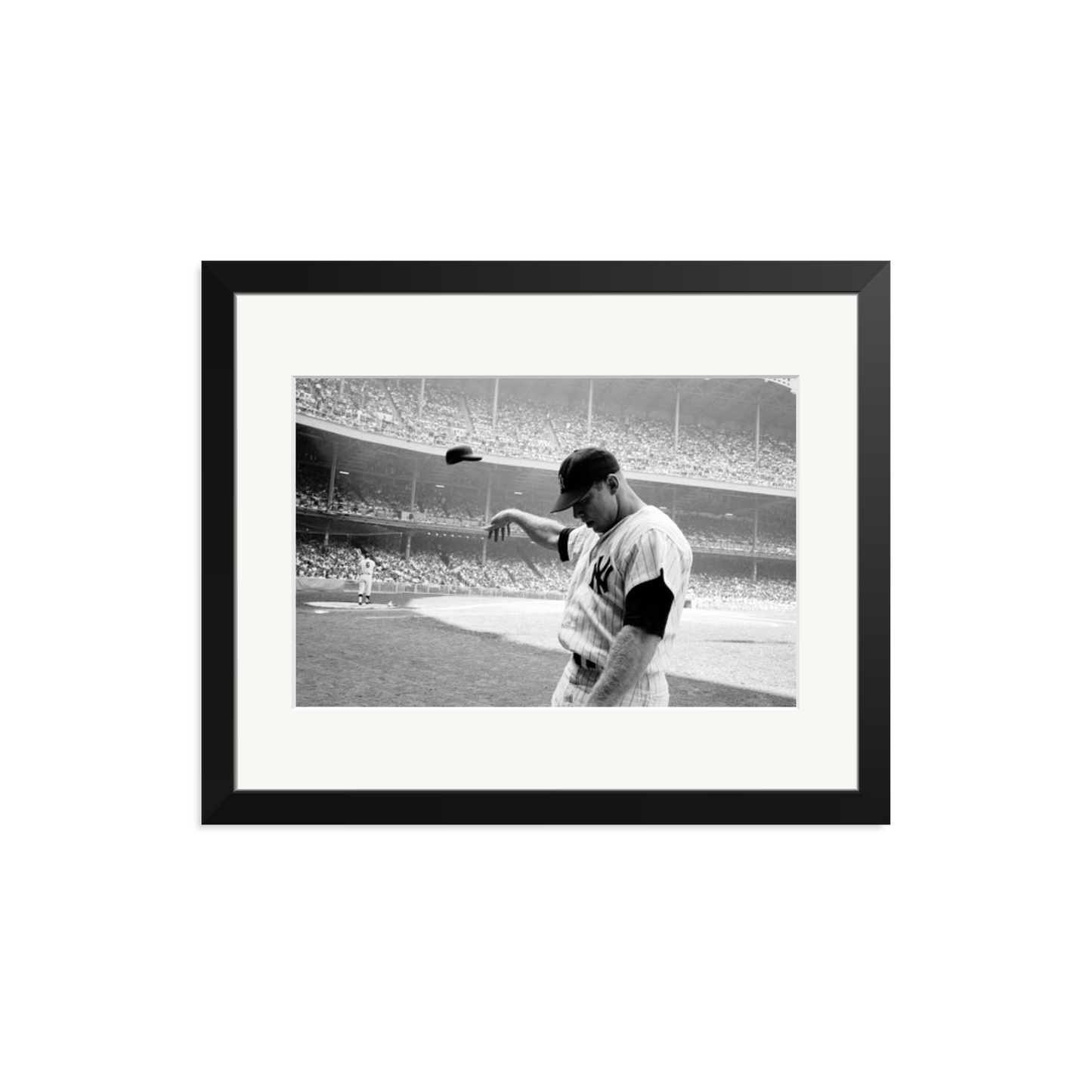 Mickey Mantle Helmet Fling Framed Print