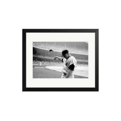 Mickey Mantle Helmet Fling Framed Print