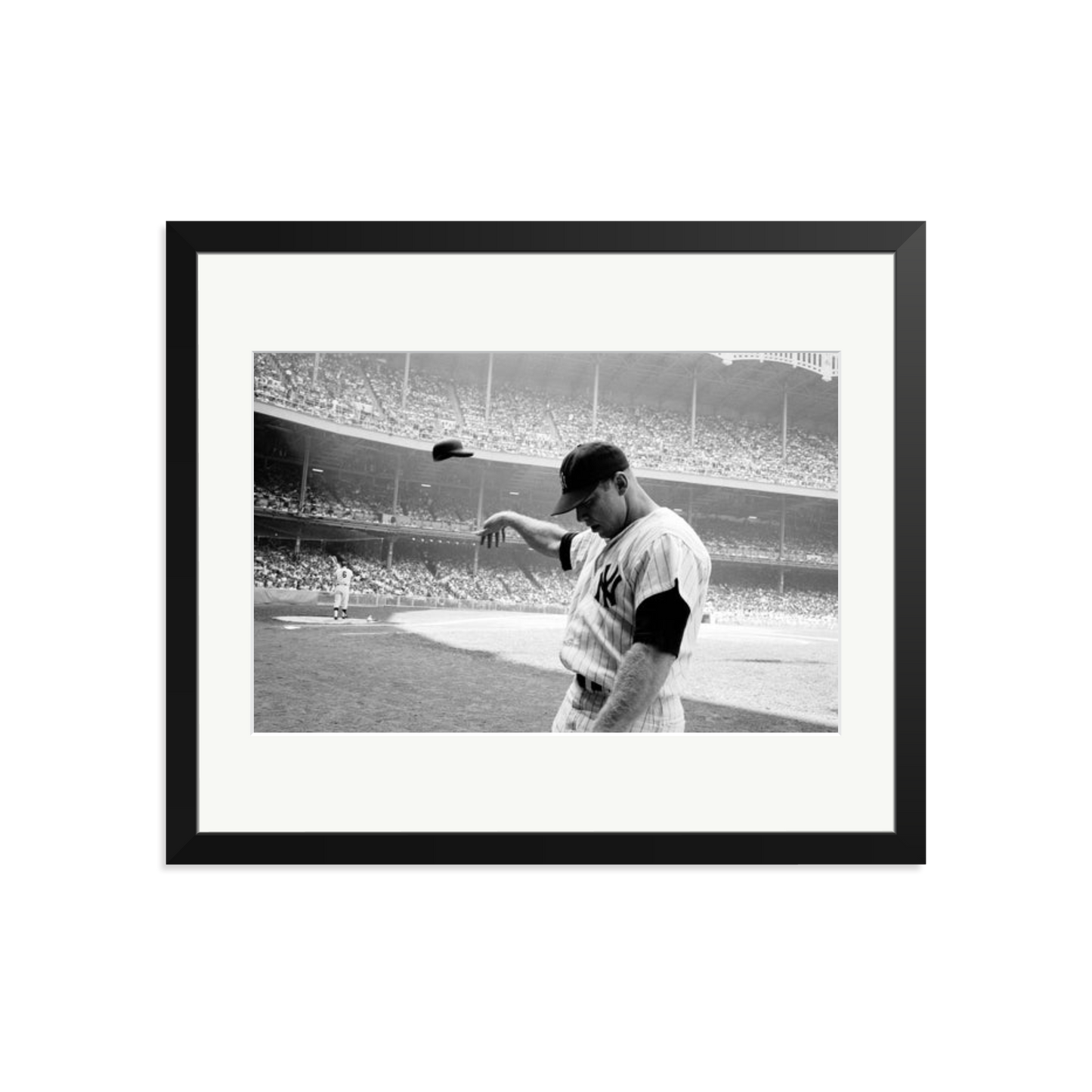 Mickey Mantle Helmet Fling Framed Print