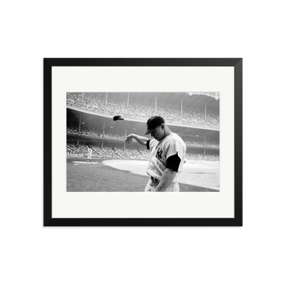 Mickey Mantle Helmet Fling Framed Print