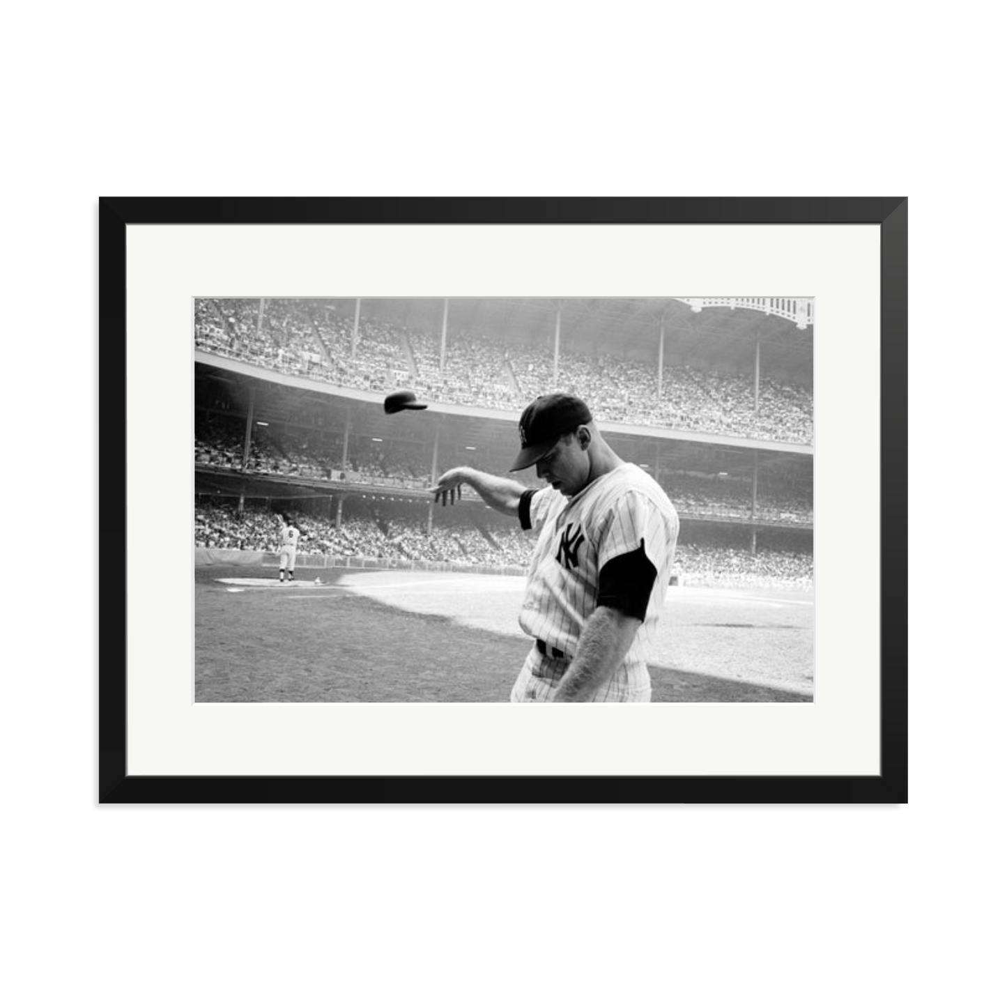 Mickey Mantle Helmet Fling Framed Print