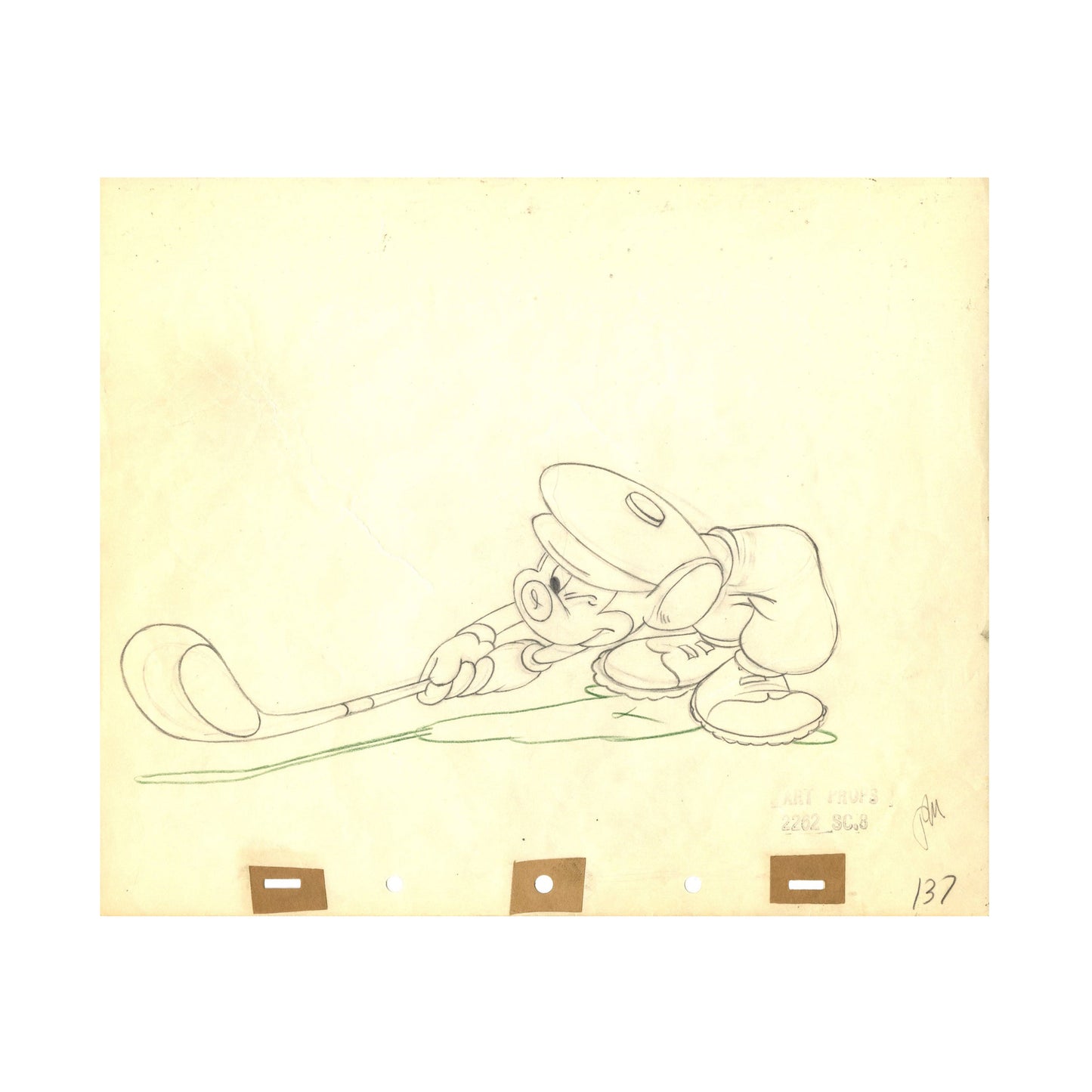 Mickey Mouse Canine Caddy Original Production Drawing
