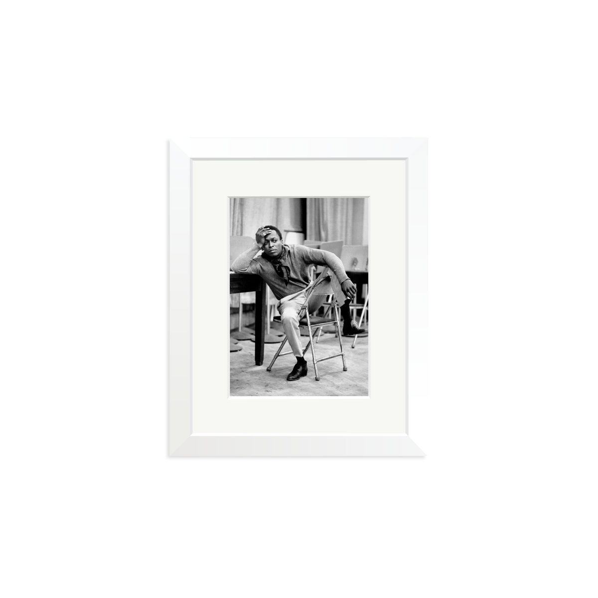 Miles Davis At 30th Street Studios Framed Print White Small