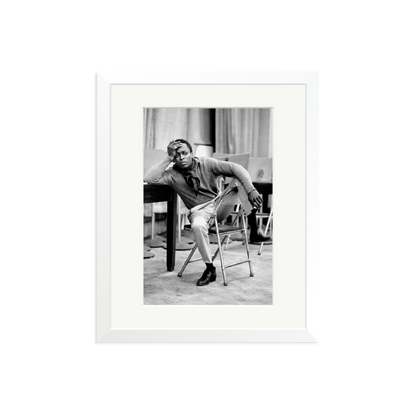 Miles Davis At 30th Street Studios Framed Print White Medium