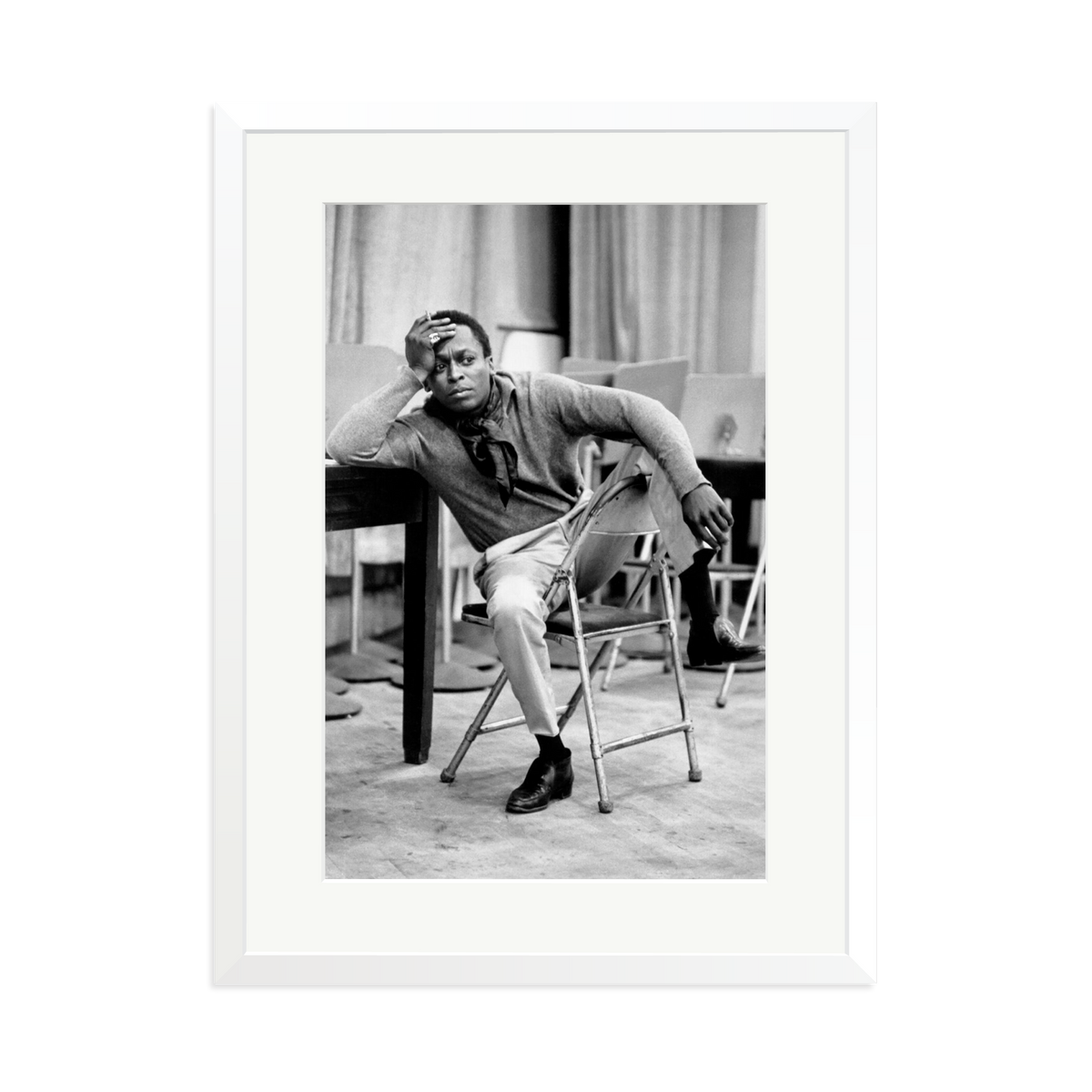 Miles Davis At 30th Street Studios Framed Print White XL