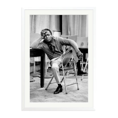 Miles Davis At 30th Street Studios Framed Print White XXL