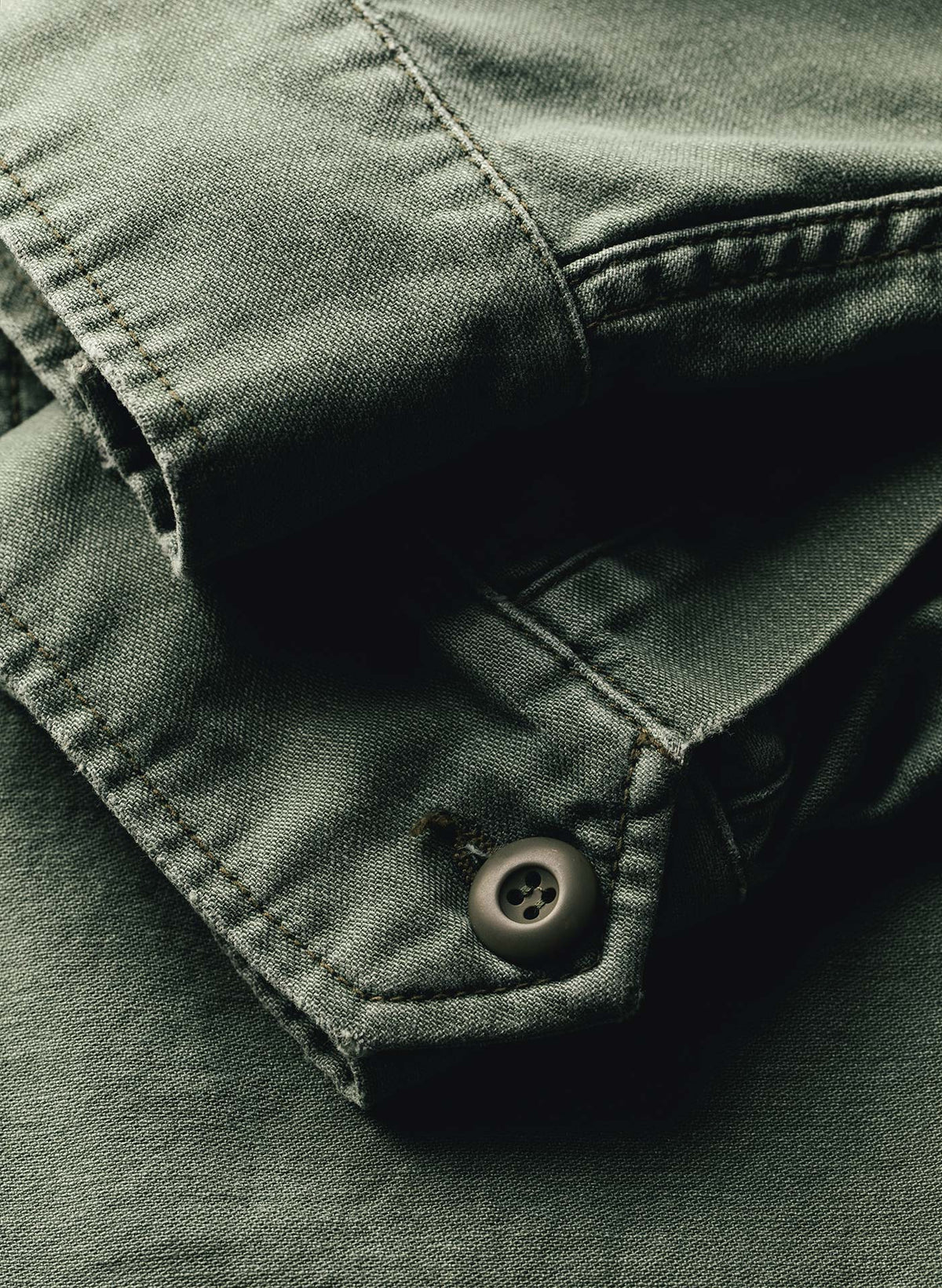 Imogene + willie military shirt jacket in fatigue green