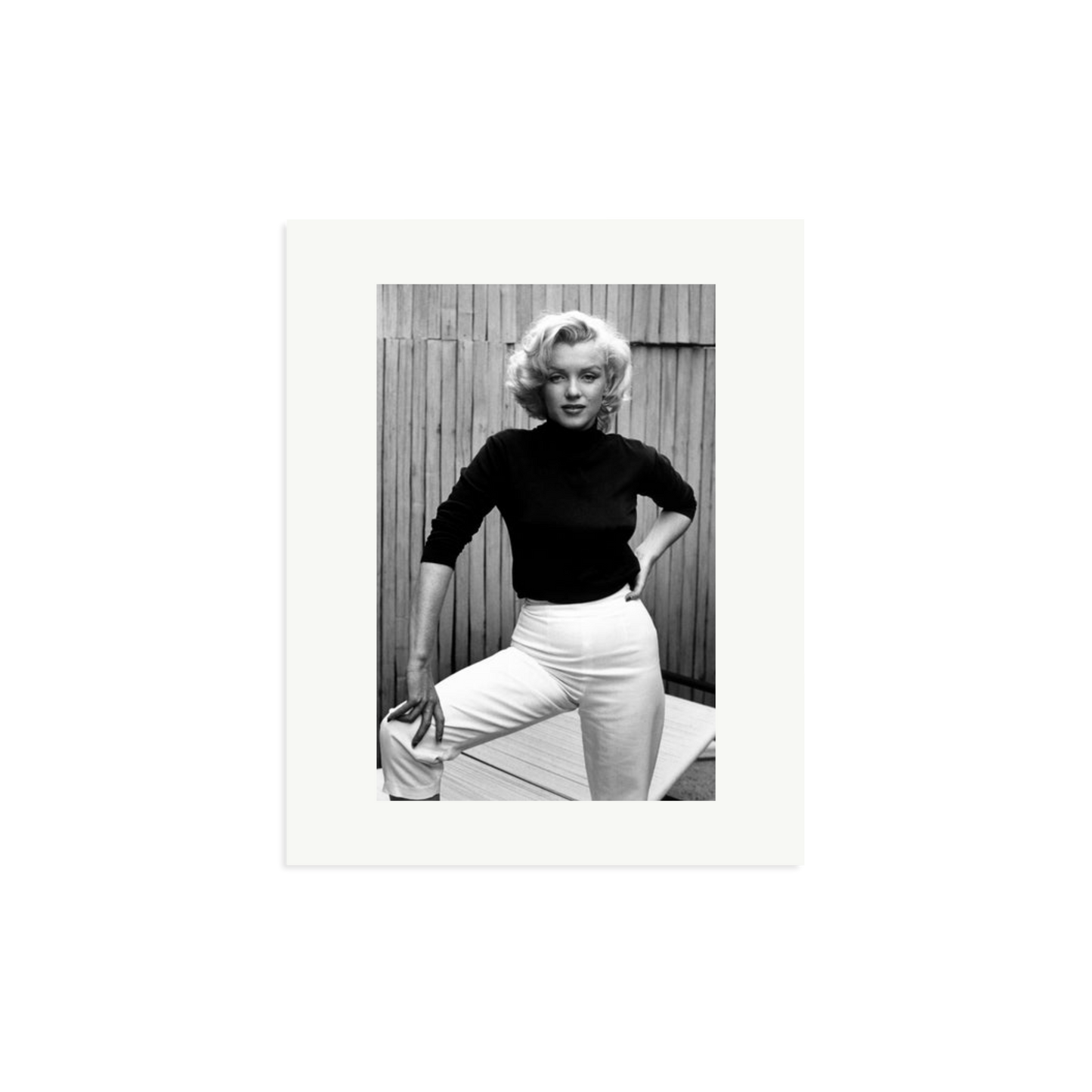 Marilyn Monroe Posing on Her Patio Framed Print