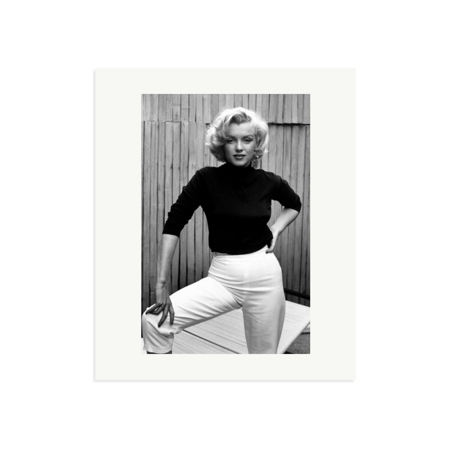Marilyn Monroe Posing on Her Patio Framed Print