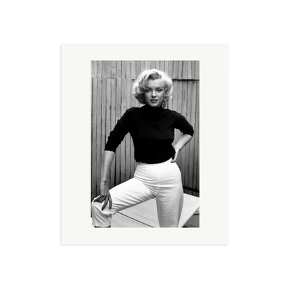 Marilyn Monroe Posing on Her Patio Framed Print