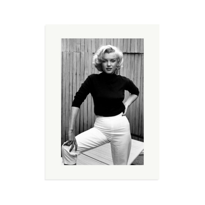 Marilyn Monroe Posing on Her Patio Framed Print