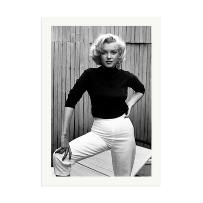 Marilyn Monroe Posing on Her Patio Framed Print