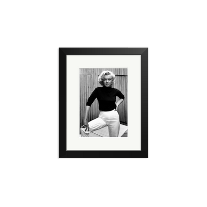 Marilyn Monroe Posing on Her Patio Framed Print