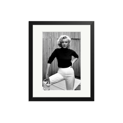 Marilyn Monroe Posing on Her Patio Framed Print