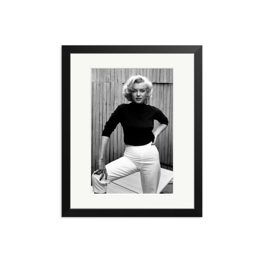 Marilyn Monroe Posing on Her Patio Framed Print