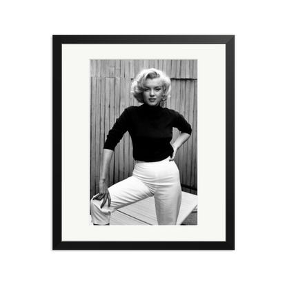 Marilyn Monroe Posing on Her Patio Framed Print