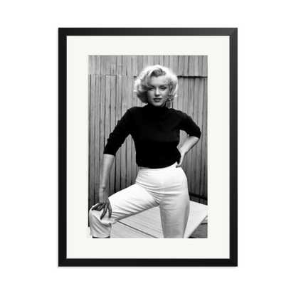 Marilyn Monroe Posing on Her Patio Framed Print