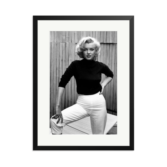 Marilyn Monroe Posing on Her Patio Framed Print