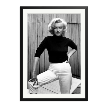 Marilyn Monroe Posing on Her Patio Framed Print