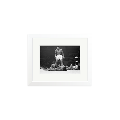 Muhammad Ali Taunting Sonny Liston Framed Photograph White Small