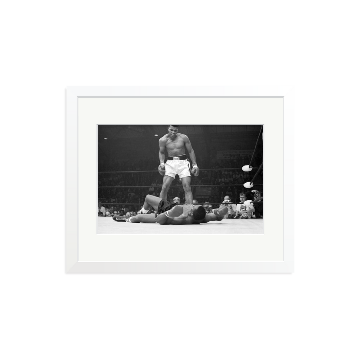Muhammad Ali Taunting Sonny Liston Framed Photograph White Medium