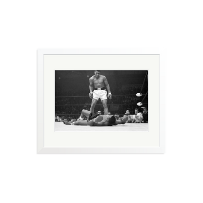 Muhammad Ali Taunting Sonny Liston Framed Photograph White Medium