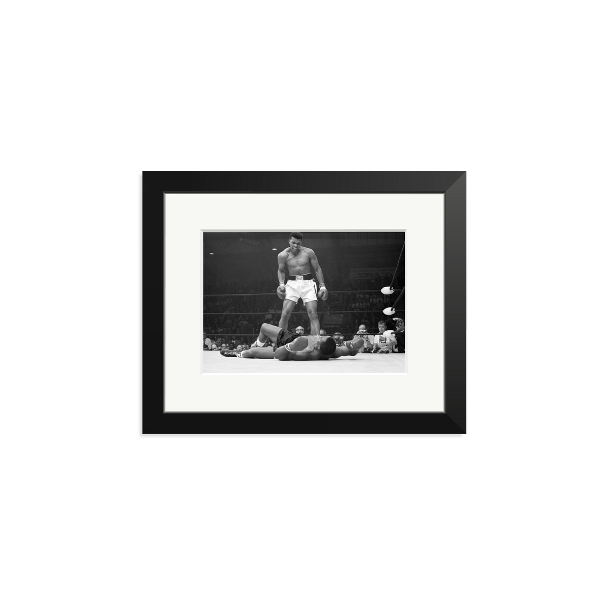 Muhammad Ali Taunting Sonny Liston Framed Photograph Black Small