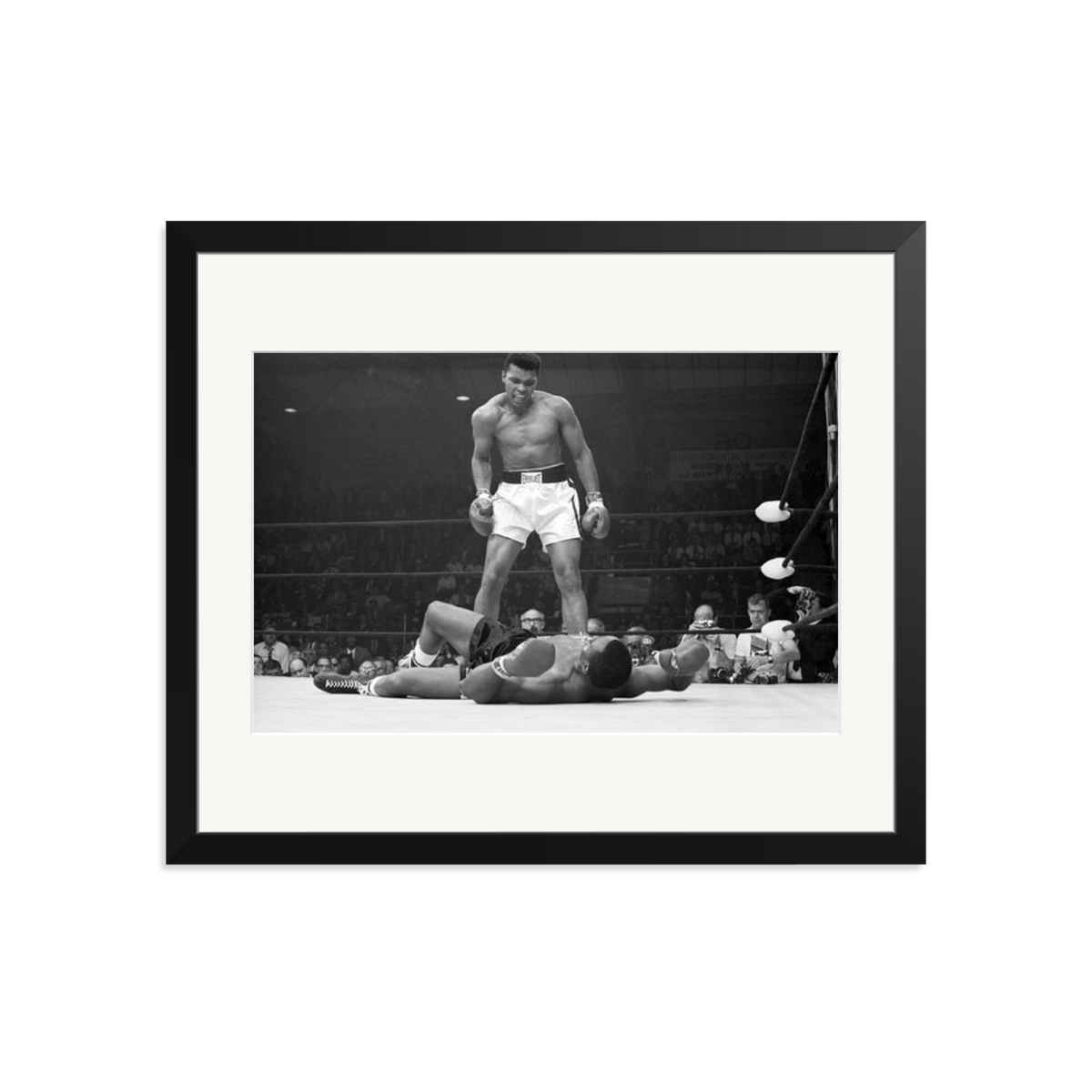 Muhammad Ali Taunting Sonny Liston Framed Photograph Black Large