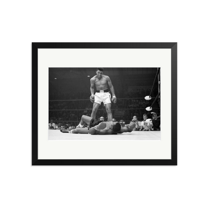 Muhammad Ali Taunting Sonny Liston Framed Photograph Black Large
