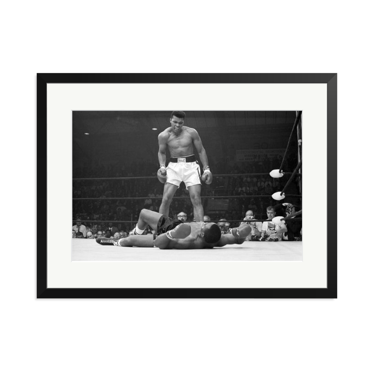 Muhammad Ali Taunting Sonny Liston Framed Photograph Black XL