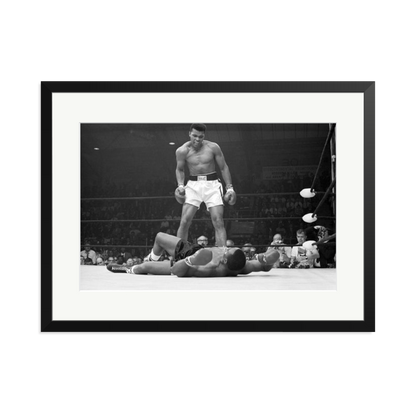 Muhammad Ali Taunting Sonny Liston Framed Photograph Black XL