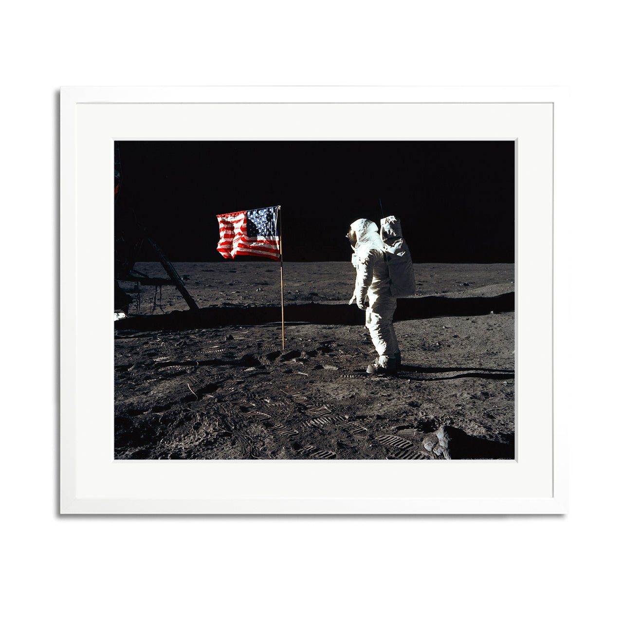Apollo 11 Moonwalk gerahmter Druck