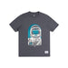 Alpha Industries NASA MOON MAN TEE - DARK CHARCOAL HEATHER/TEAL
