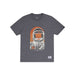 Alpha Industries NASA MOON MAN TEE - DARK CHARCOAL HEATHER/ORANGE