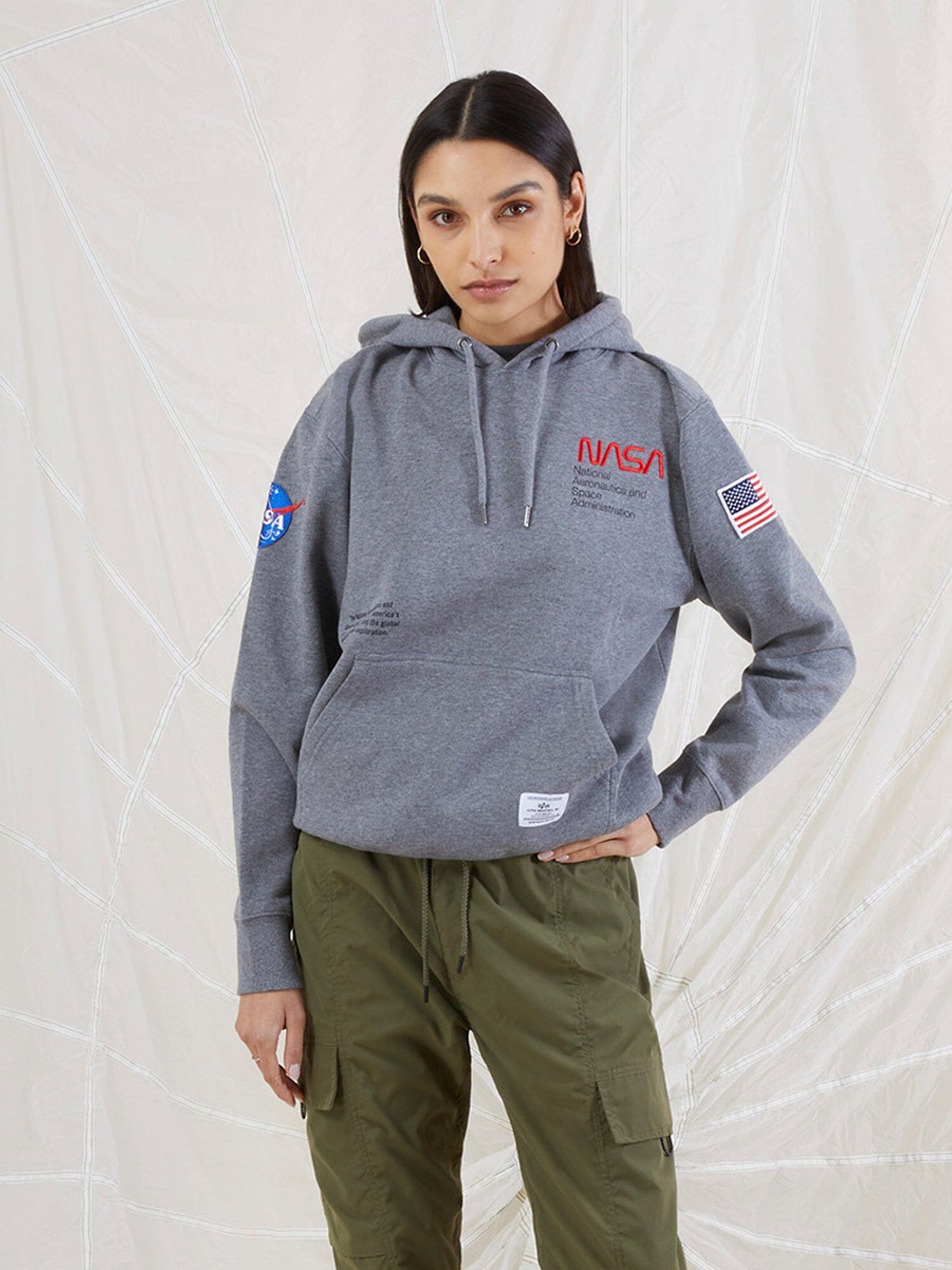 ALPHA INDUSTRIES NASA WORM LOGO HOODIE