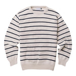 American Trench Cotton Breton Stripe Sweater - natural/navy